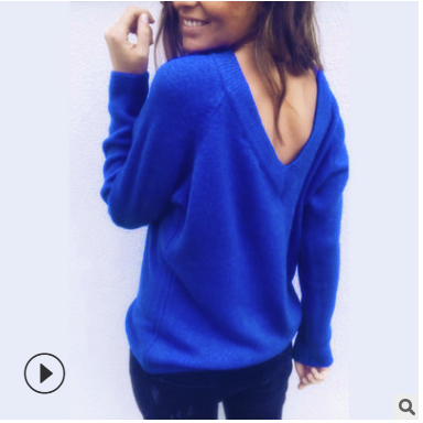 RomasaHenko Moda Suéter de Punto con Diseño de Cuello en V y Acabado Esponjoso